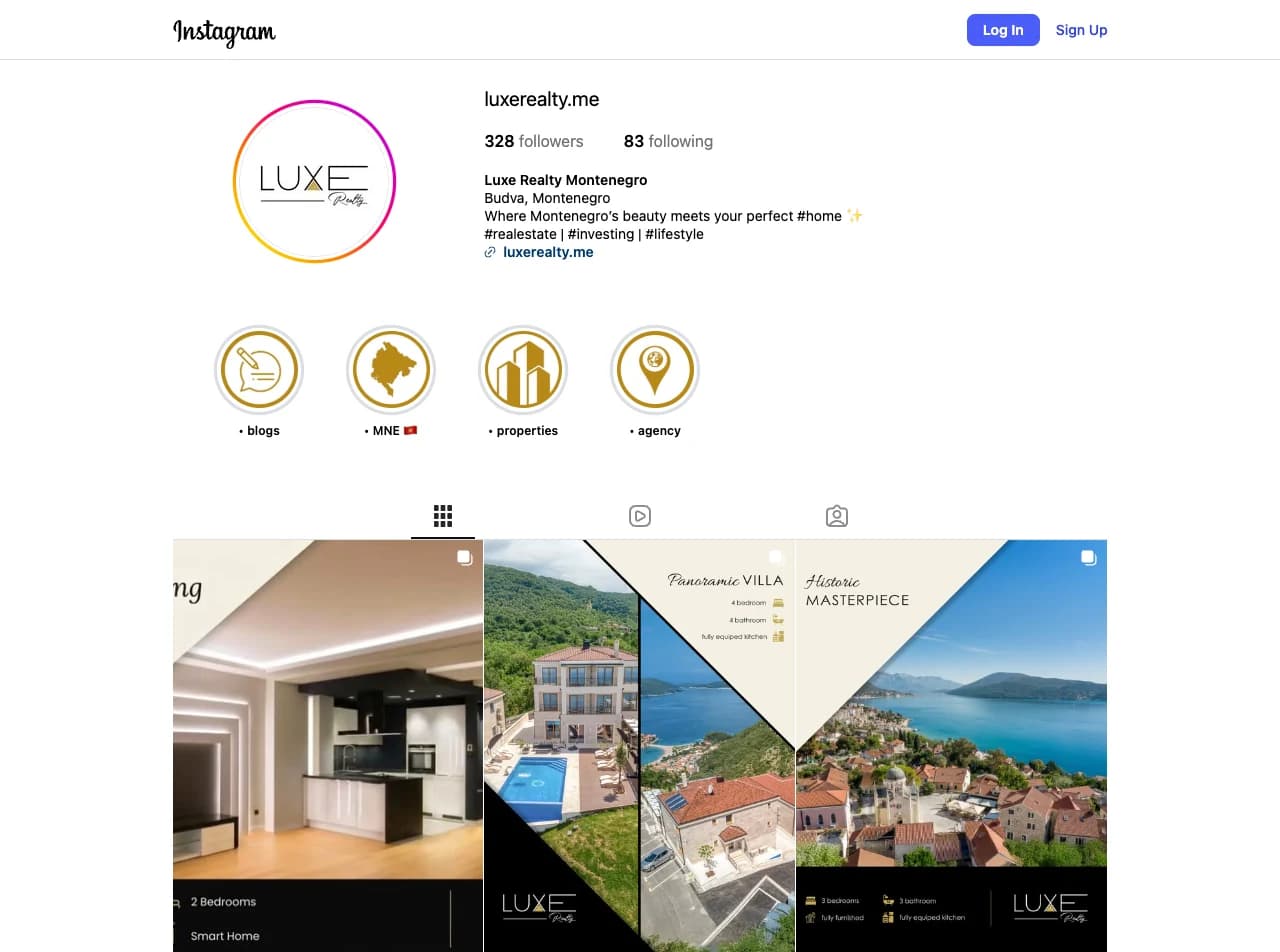 We run social media management for @luxerealty.me — branded listing and lifestyle content — and targeted Instagram & Facebook ad campaigns that promote selected properties to buyers and investors.